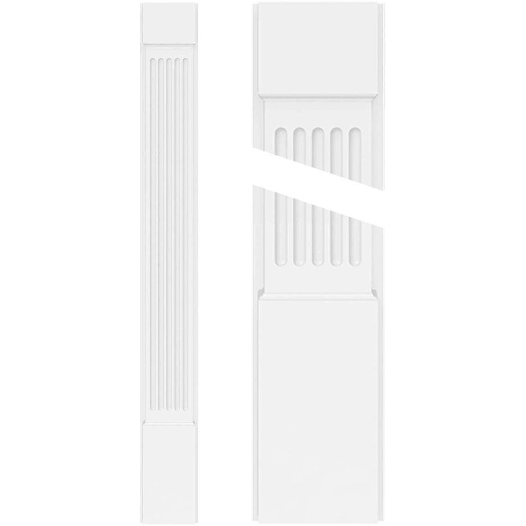 Fluted PVC Pilaster with Capital and Base (Pair) Z43356