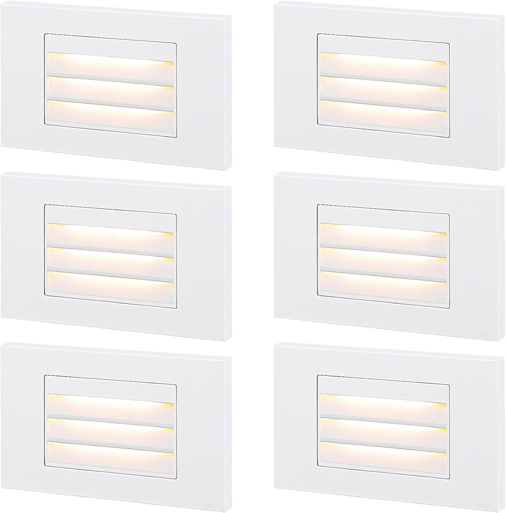 6 Pack White Die-cast Aluminum LED Step Lights N1438