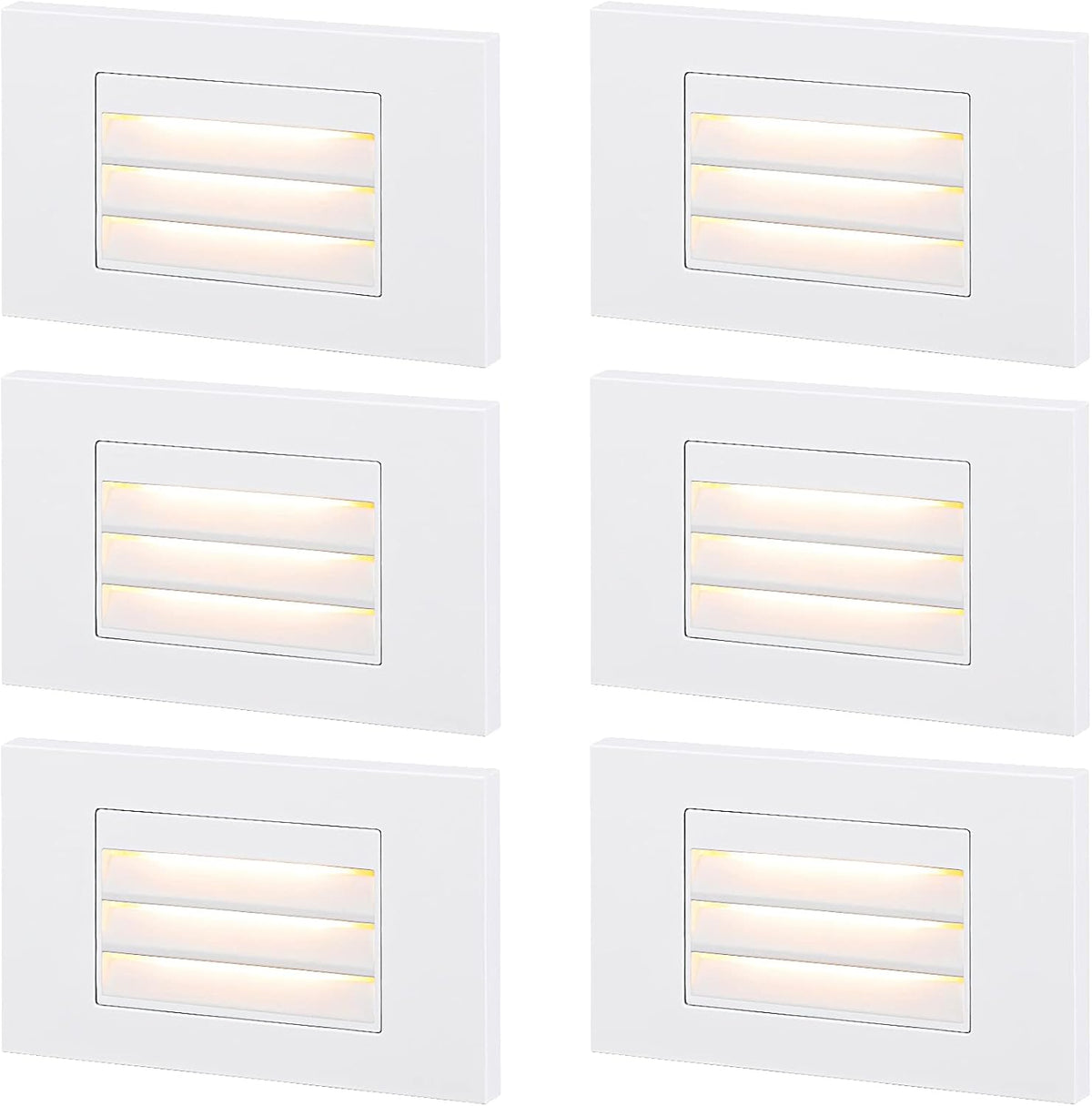 6 Pack White Die-cast Aluminum LED Step Lights N1438