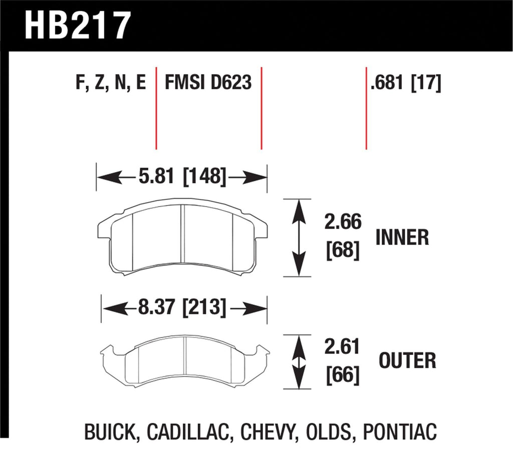 HPS Brake Pads B171427