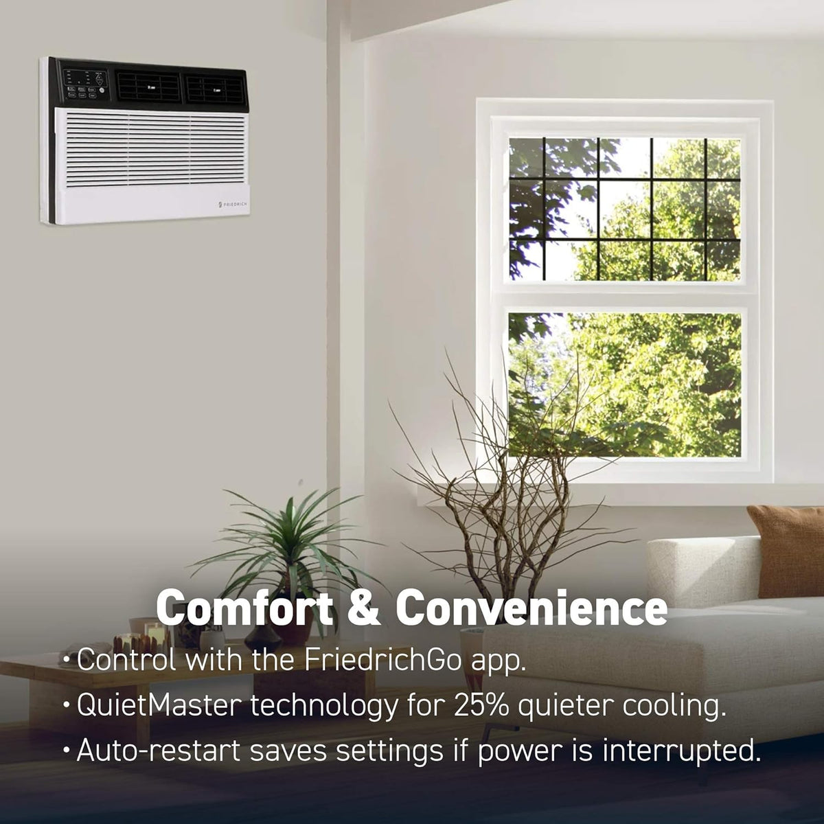 White Smart Air Conditioner Wall & Window Unit, 12,000 BTU B7485