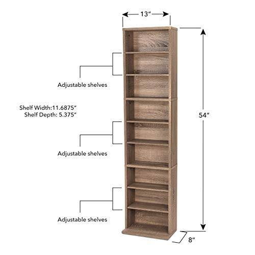 Weathered Oak Adjustable Media Cabinet Z68608