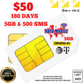 5GB 180-Day 4G LTE Prepaid SIM Card Pack of 2 T969