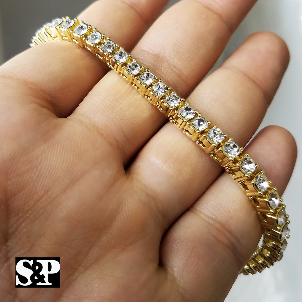 Choker 16" 1 Row Diamond Tennis Chain & Necklace Set I3501