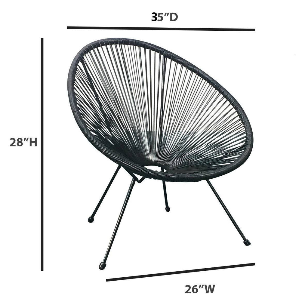 Black 4 Piece Patio Lounge Chair E166