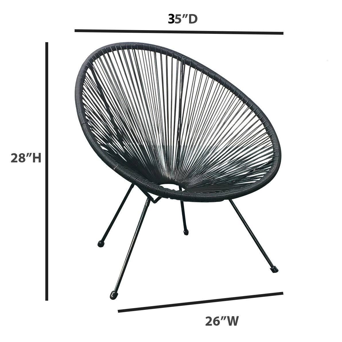 Black 4 Piece Patio Lounge Chair E166