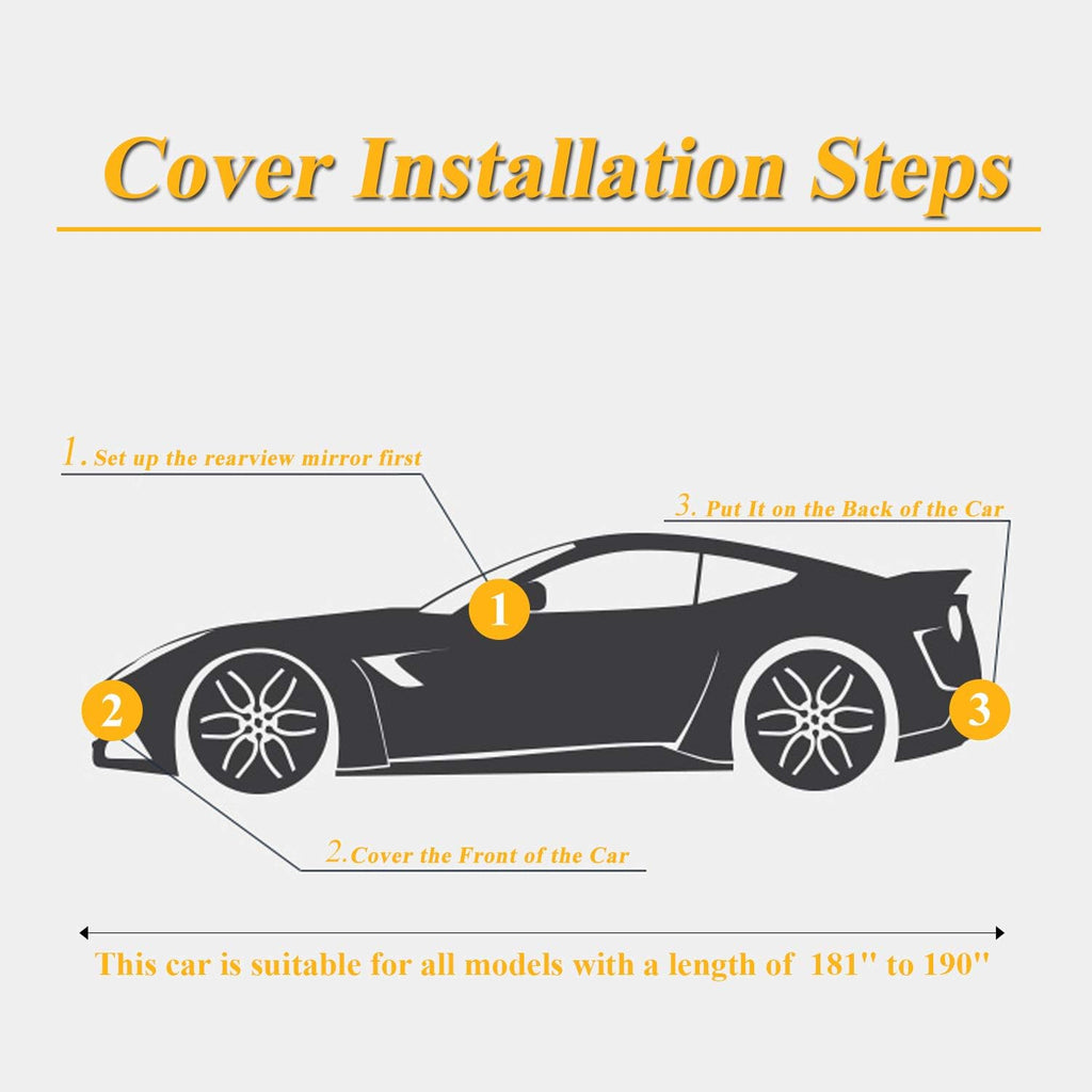 6 Layers Waterproof Car Cover with Zipper Cotton K27015