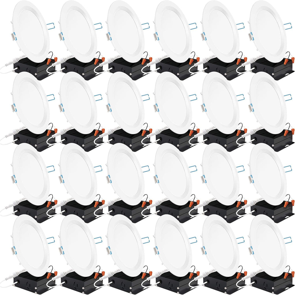 24 Pack 6 Inch Ultra Thin LED Recessed Ceiling Lights Slim, 3000K Warm White, Dimmable 14W, 850 LM, Damp Rated X127
