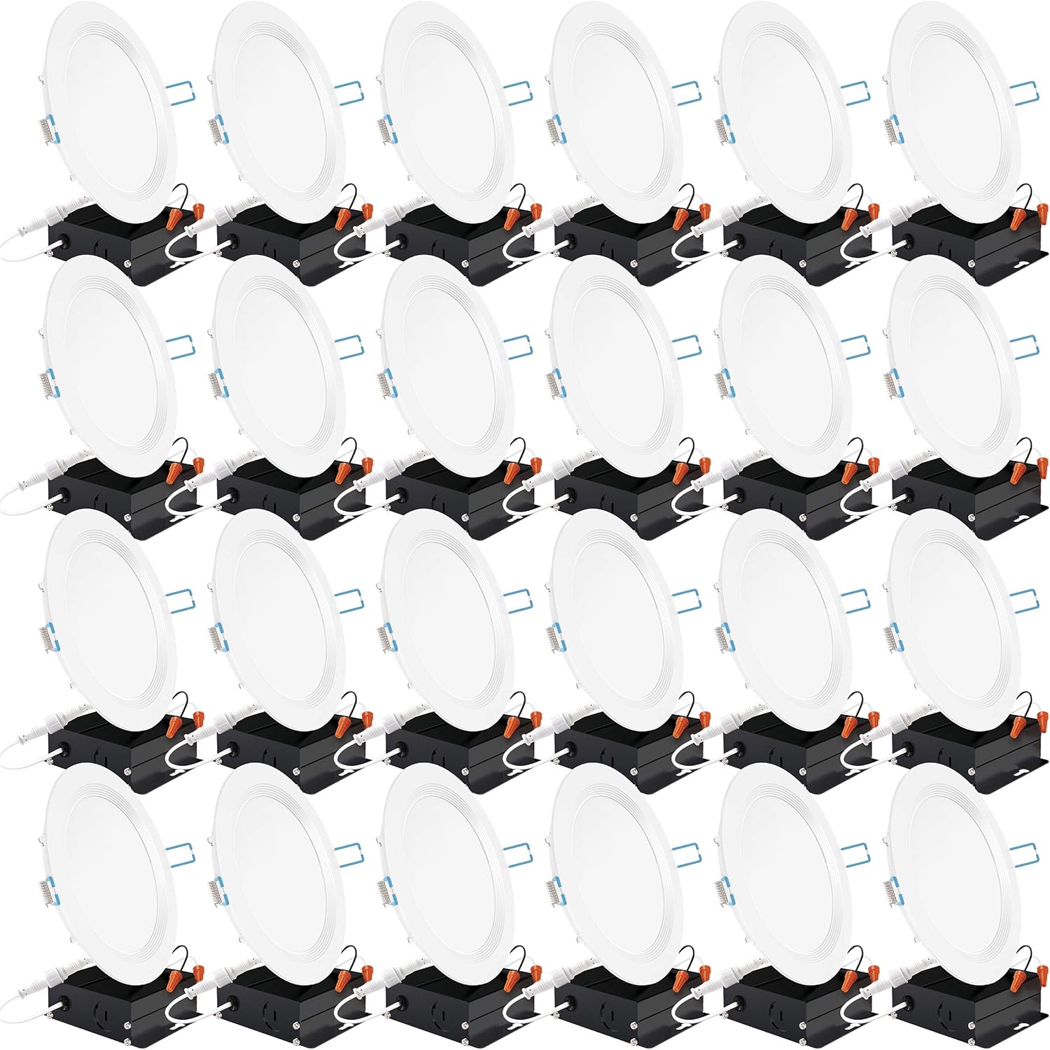 24 Pack 6 Inch Ultra Thin LED Recessed Ceiling Lights Slim, 3000K Warm White, Dimmable 14W, 850 LM, Damp Rated X127