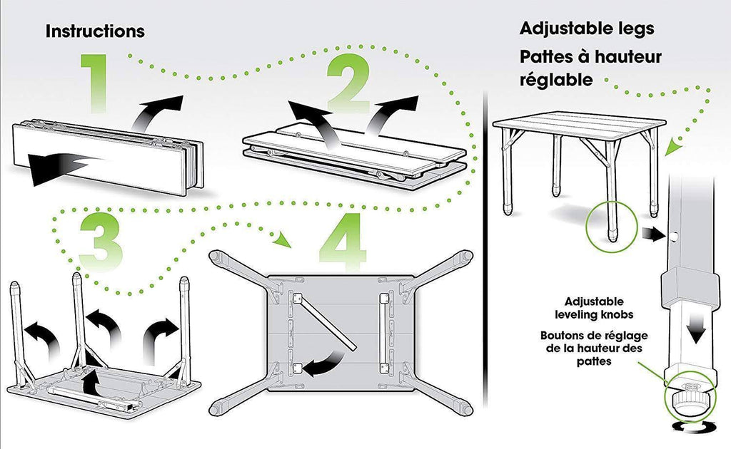 Bamboo Folding Table with Aluminum Legs Q251093