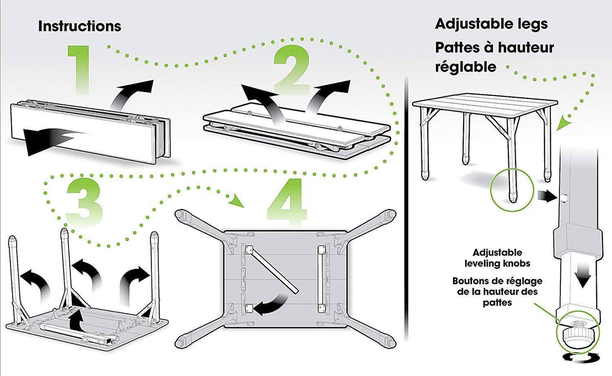 Bamboo Folding Table with Aluminum Legs Q251093