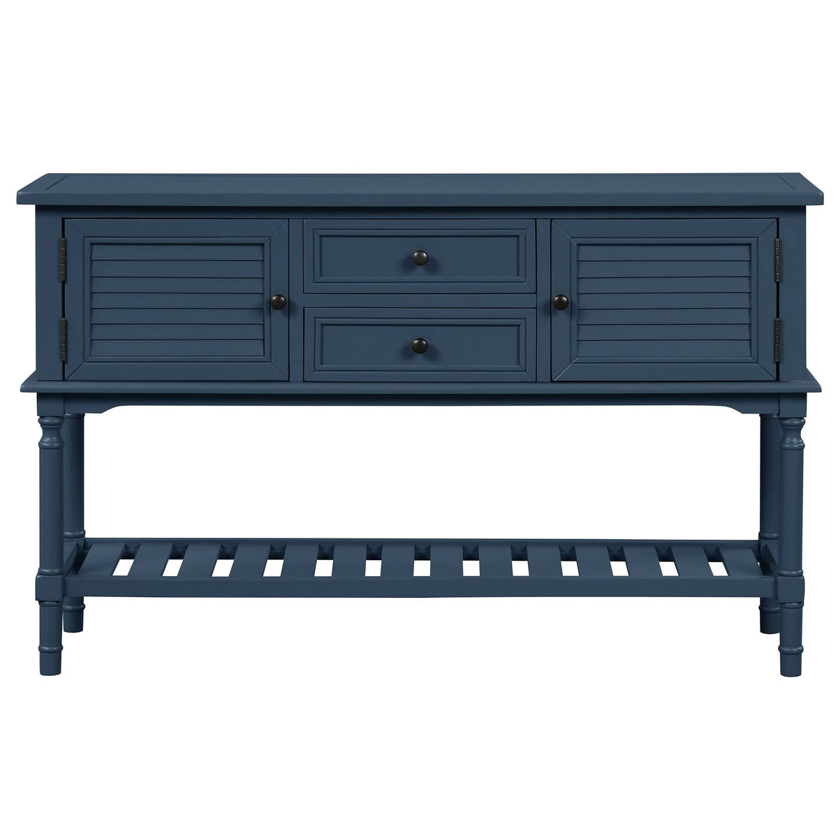 Navy Blue Wood Console Table with 2 Drawer and 1 Shelf C21737
