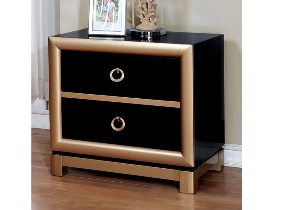 Black and Gold Night Stand G283
