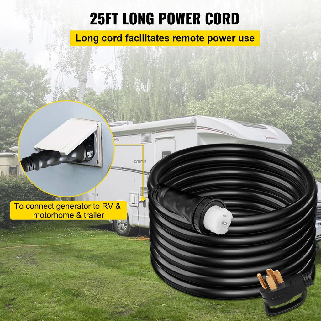 25FT Generator Power Cord 50-Amp 125/250-volt 14-50P to CS6364 Locking Connector Q6403