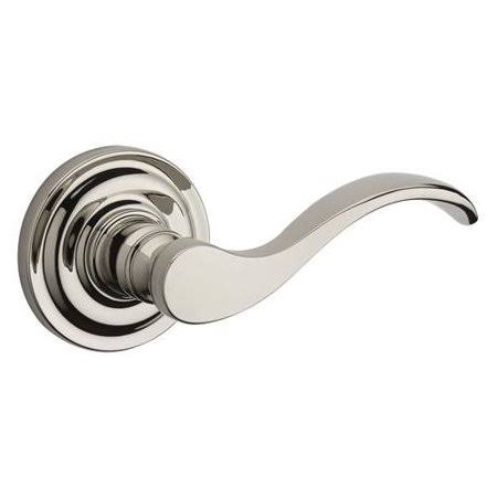 Silver Curved Passage Door Lever with Traditional Round Rose H6291