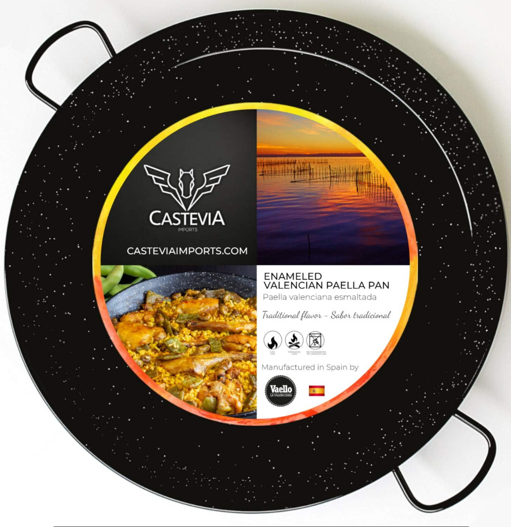 22 Inch Enamelled Carbon Steel Paella Pan G3322