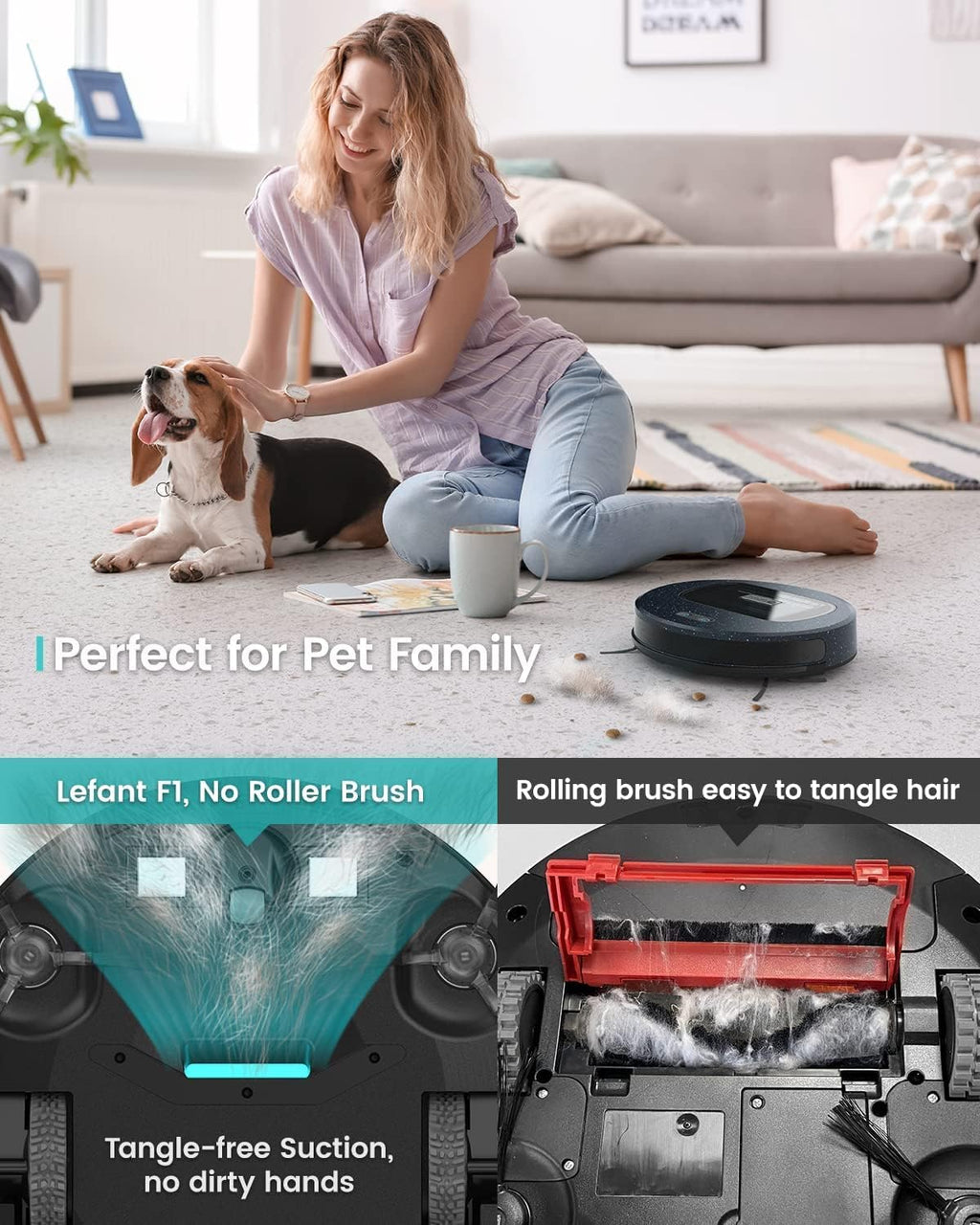 Slim Robot Vacuum with 4000Pa Suction, 200 Mins Runtime, 600ml Dust Bin V598