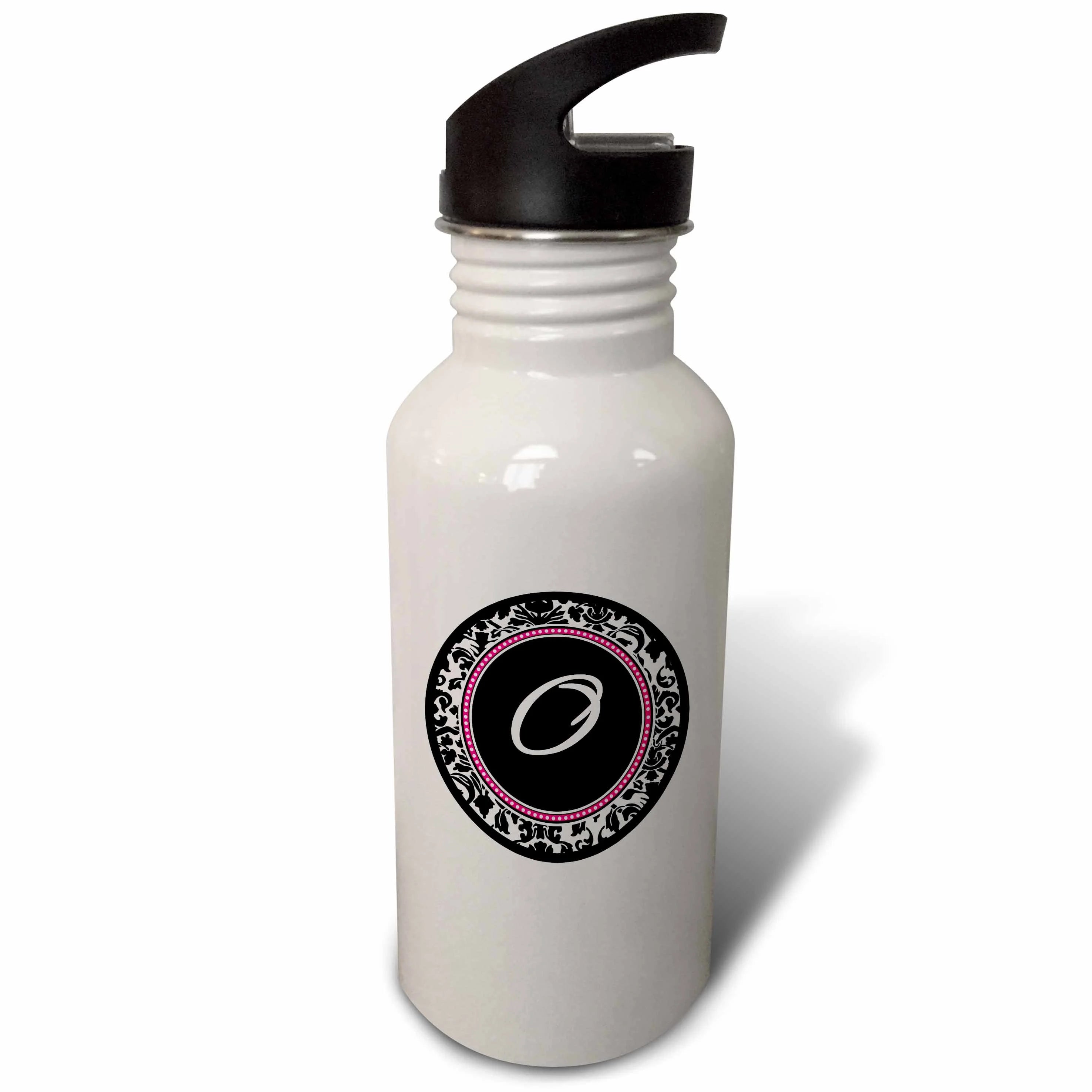 Black Damask 21 oz Sports Water Bottle J697396