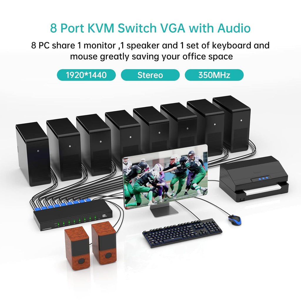 8 Port USB VGA KVM Switch with Audio J182