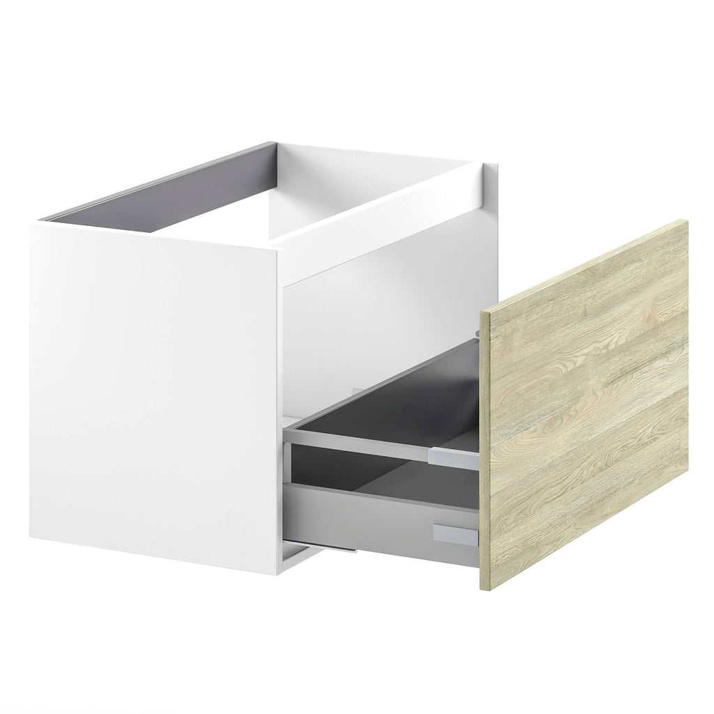 Toasted Oak Bathroom Vanity Cabinet with Ceramic Sink W2372