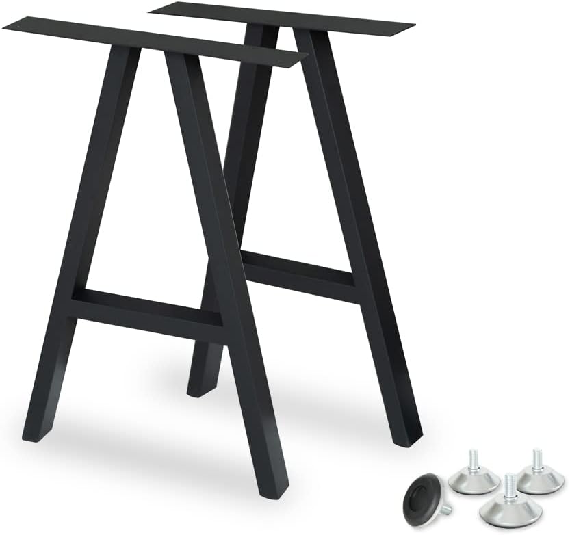 28 inch Black Cast Iron Table Legs Set of 2 W20506