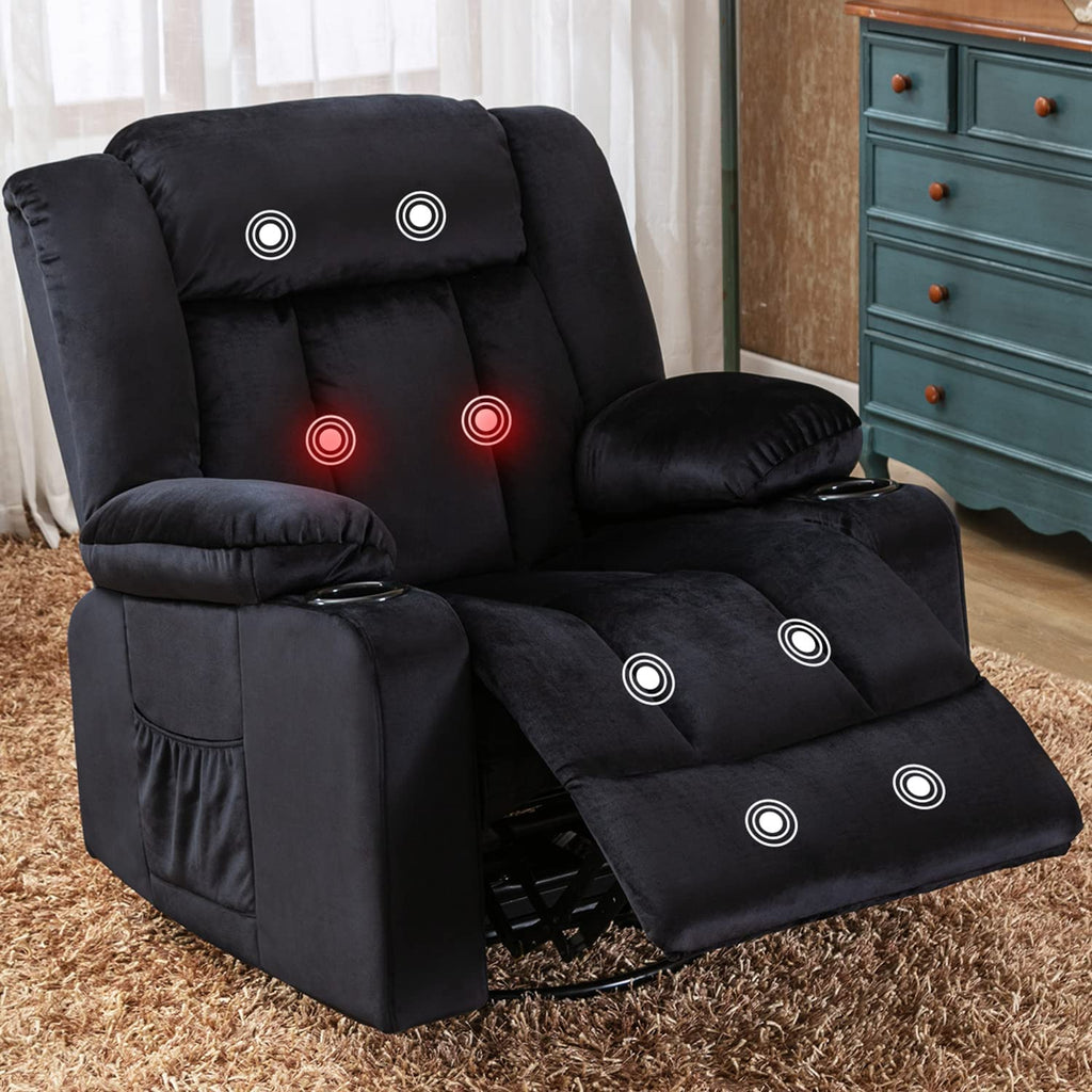 Black Recliner Chair with Cup Holders X55814