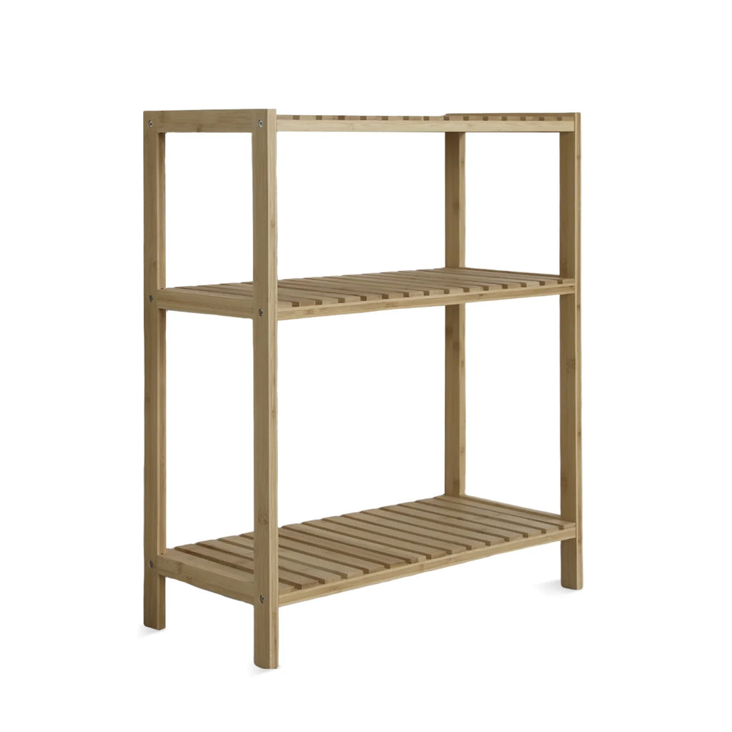 Bamboo Storage Shelf with Display Rack, 23"x10"x27" Natural J735213