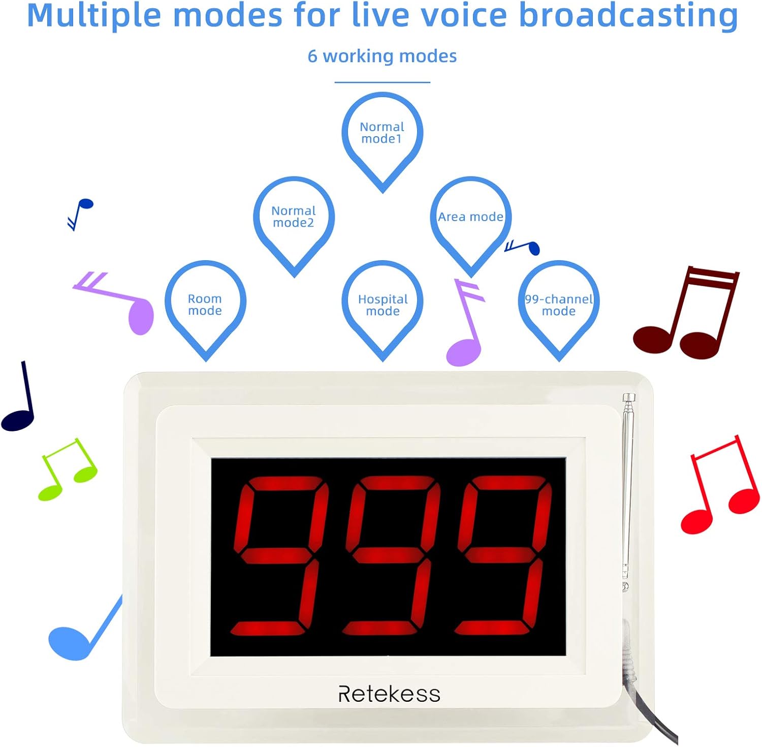 Wireless Calling System with 10 Waterproof Alert Call Button L4621