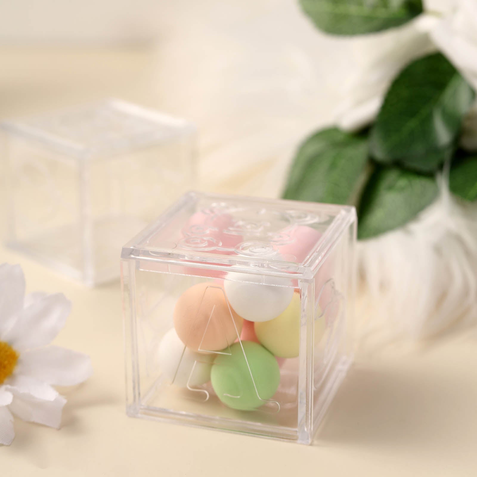 2" Clear Fillable Baby Blocks - 12/pk Q296