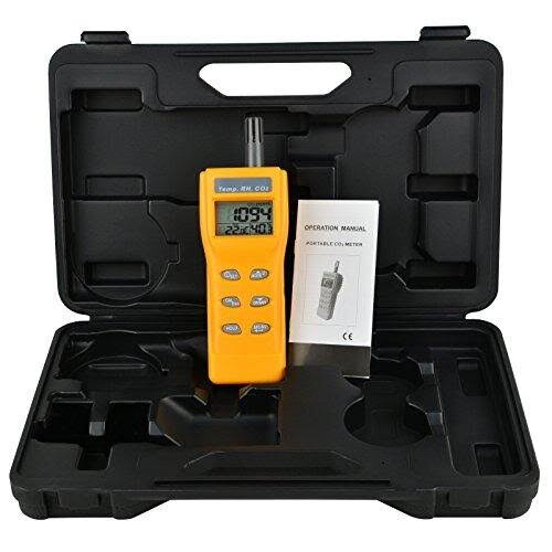 Yellow Digital Carbon Dioxide Temperature Humidity NDIR Sensor Tester P256803