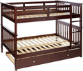 Dark Cappuccino Full/Full/Twin Bunk Bed with Trundle Z87202