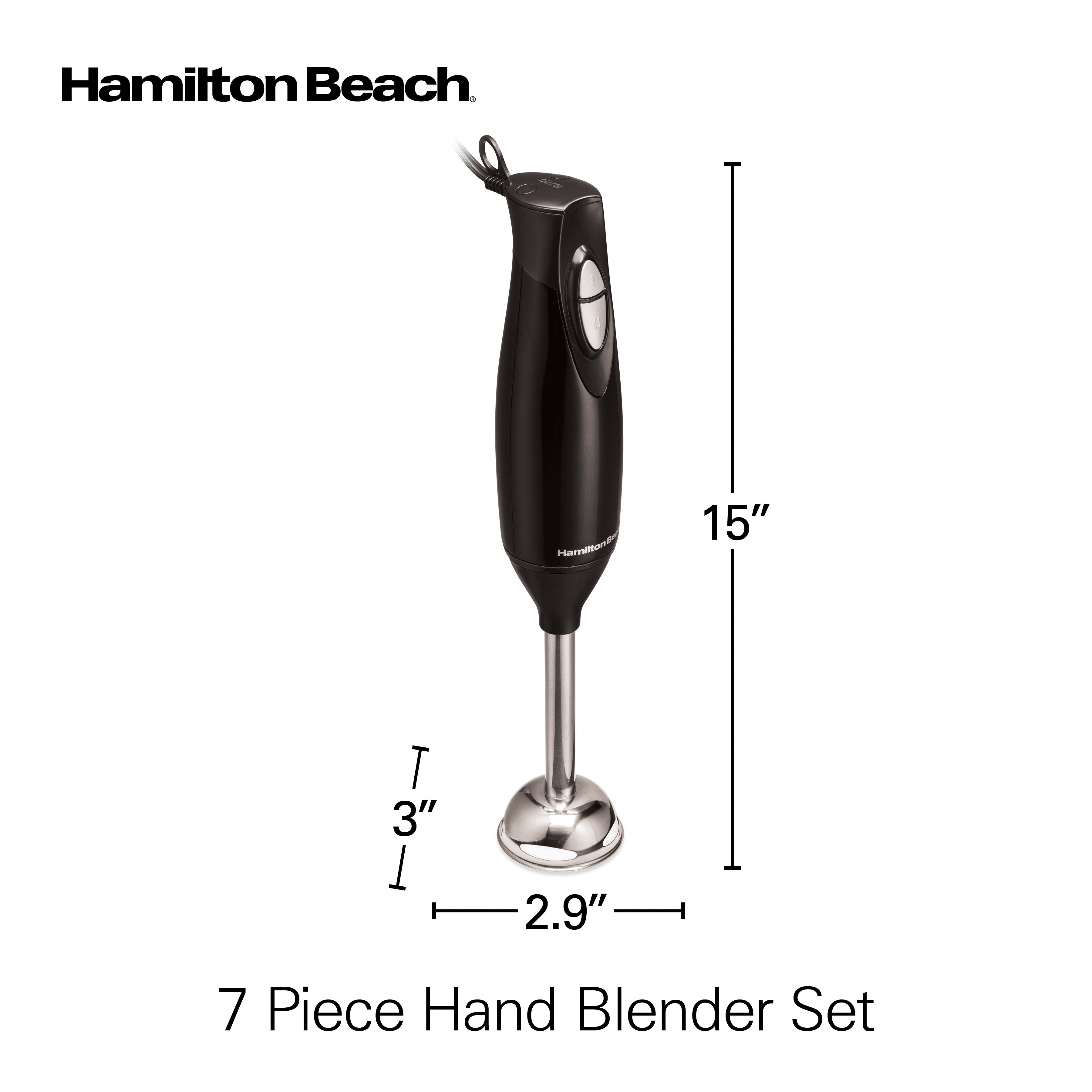 7 Piece Hand Blender Set, Black T483