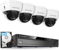 4K 8CH Security Camera System with 4K NVR, 4 x 4K IP67 Weatherproof Metal Dome POE IP Cameras, Pre-Installed 2TB Hard Drive S1395