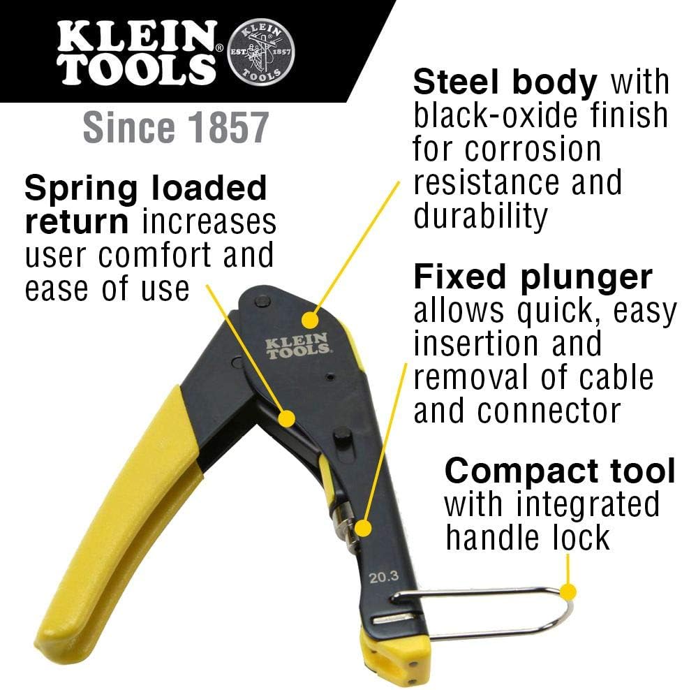 Coax Installation Kit with Crimp Tool, Cable Cutter, Stripper and F Connectors with Storage Bag P8734