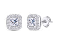 14k Solid White Gold Diamond Stud Earrings M494