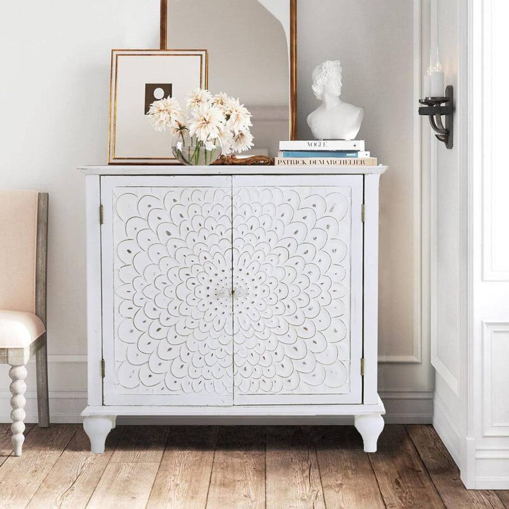 Carved Accent Cabinet with Doors Y973688