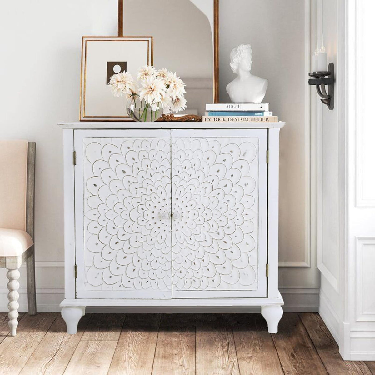 Carved Accent Cabinet with Doors Y973688