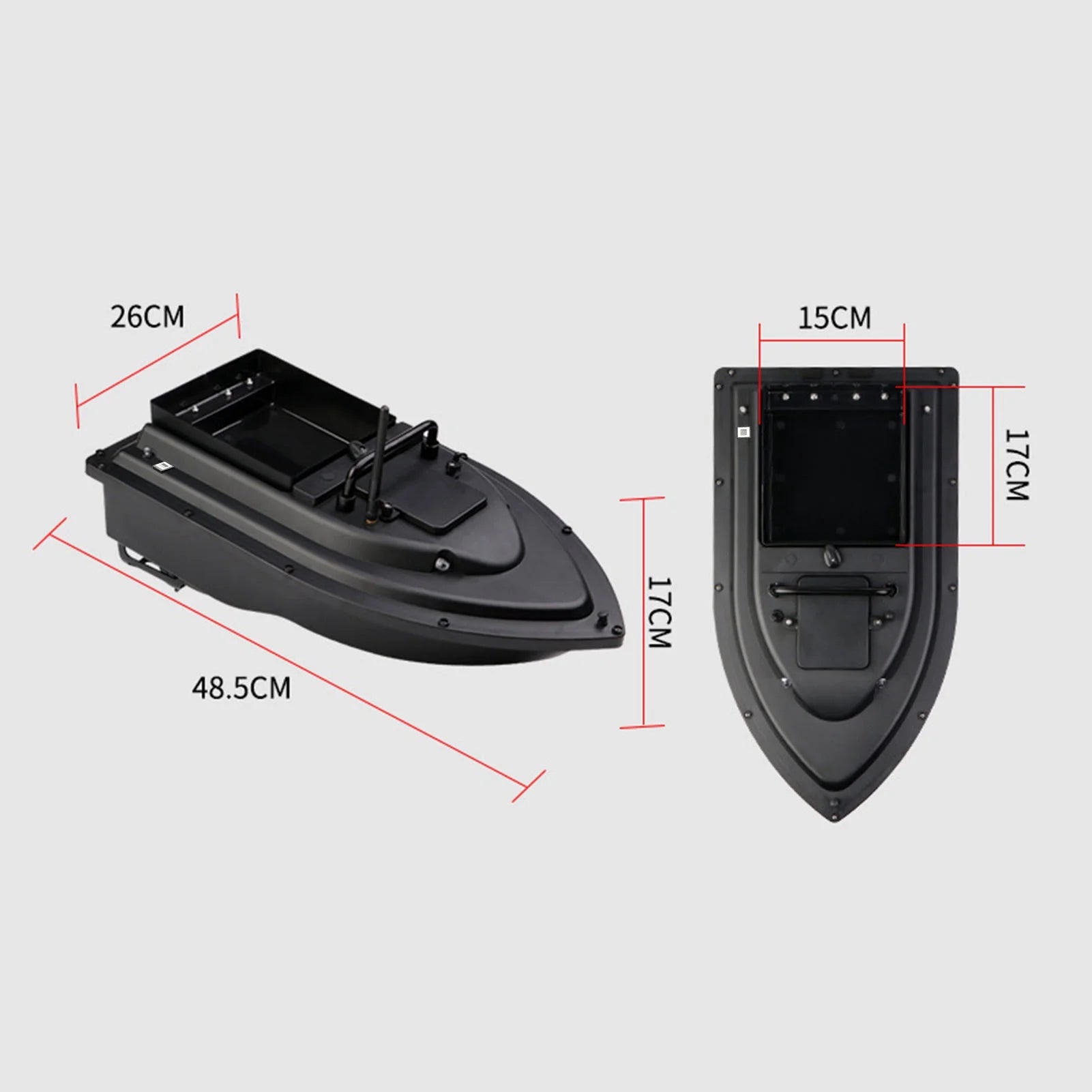 RC Fishing Bait Boat with Fish Finder, 0.75kg Loading, 500M Remote Control, Double Motor, Night Light, 12000mah Battery F56952