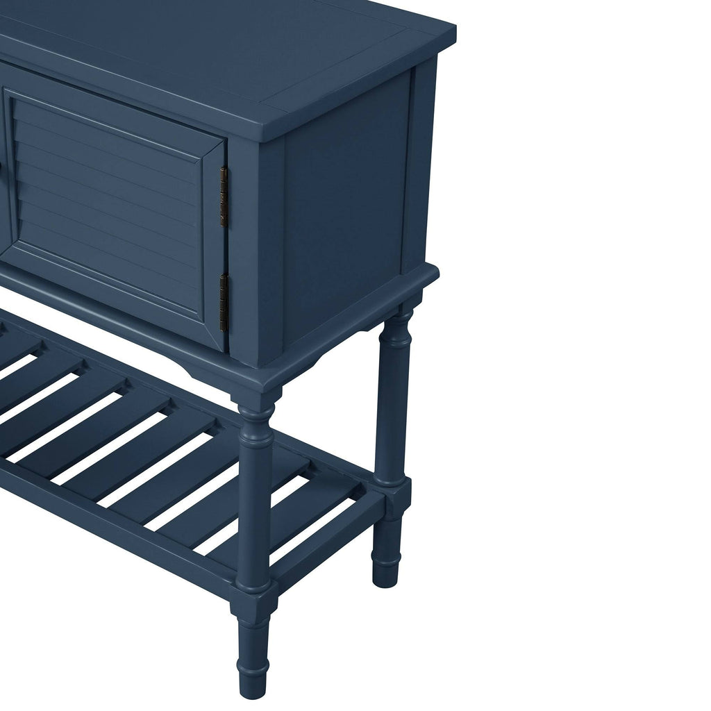 Navy Blue Wood Console Table with 2 Drawer and 1 Shelf C21737