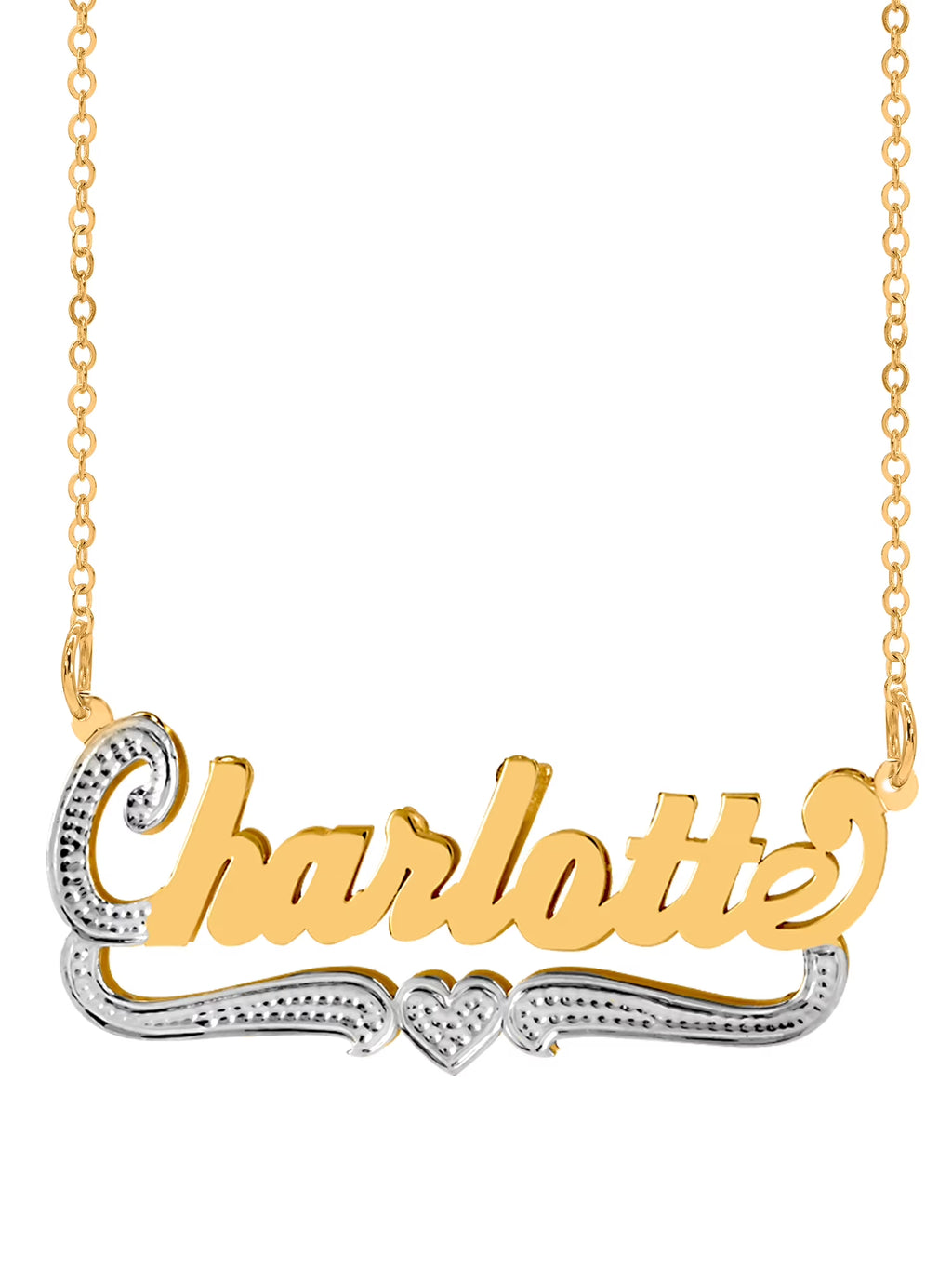 Personalized Name Necklace with Heart and Tail B230381