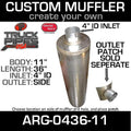 11" Universal Muffler 4" ID End In and Out Muffler I568612