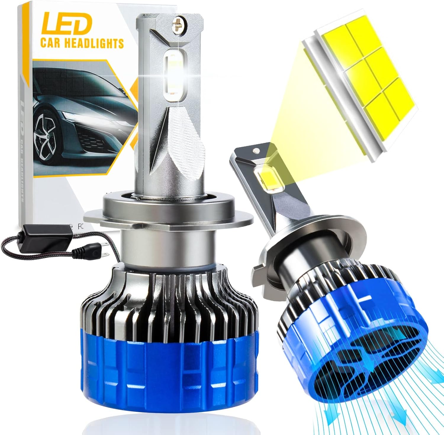 H7 LED Headlight Bulbs 6500K Cool White Pack of 2 W633