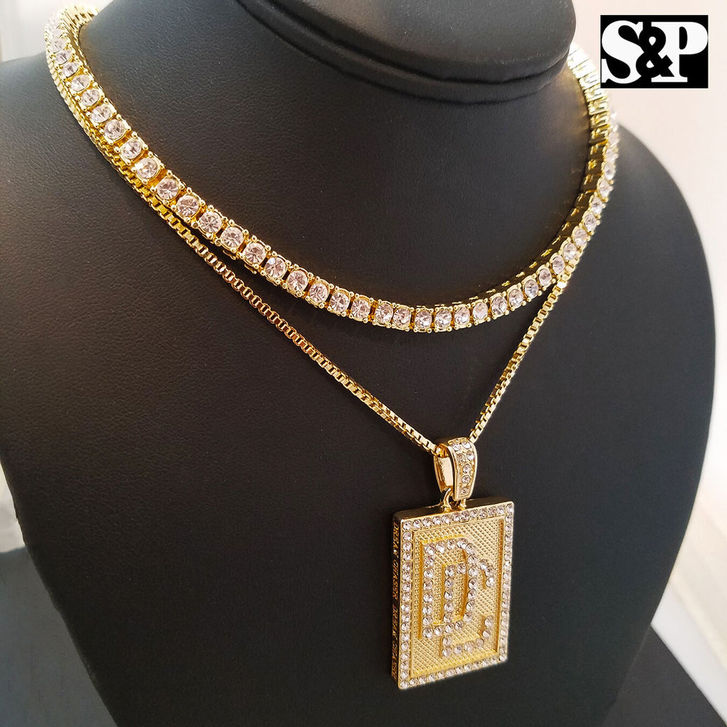 Choker 16" 1 Row Diamond Tennis Chain & Necklace Set I3501