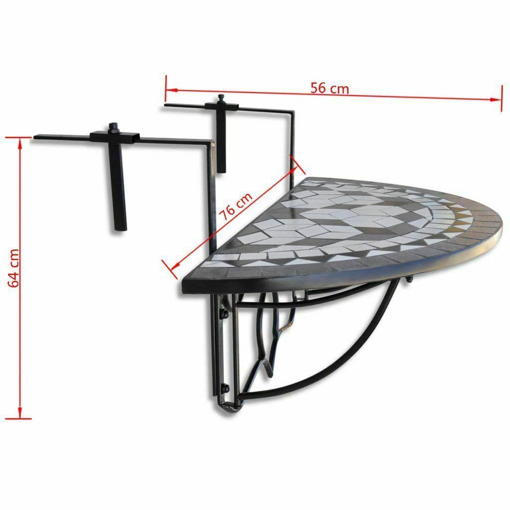 Mosaic Balcony Table Hanging Semi-Circular Terracotta F256431