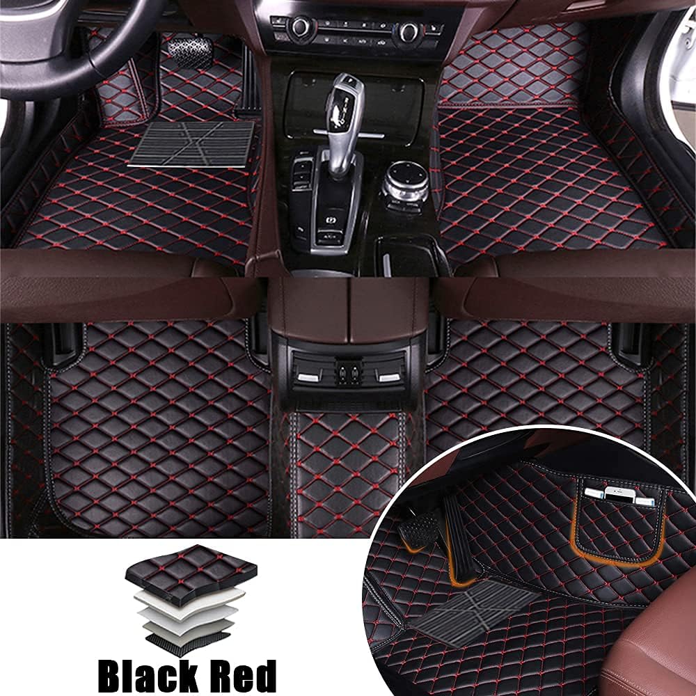 Blue Leather Car Floor Mats for VNL 670 Front & Rear Full Coverage Liner/Set I5965