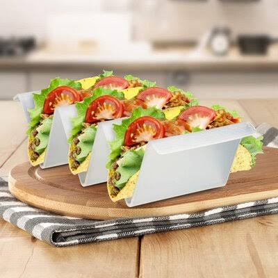 White Plastic Taco Holders Set of 4 G818327