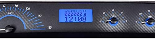 Analog Dash Gauge System Carbon Fiber Style Blue Backlighting C796141