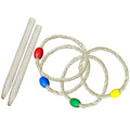 6-piece Ring Throwing Game Set with Natural Twine Solid Wood I393