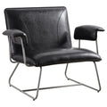 Black Bonded Leather Lounge Arm Chair E77946
