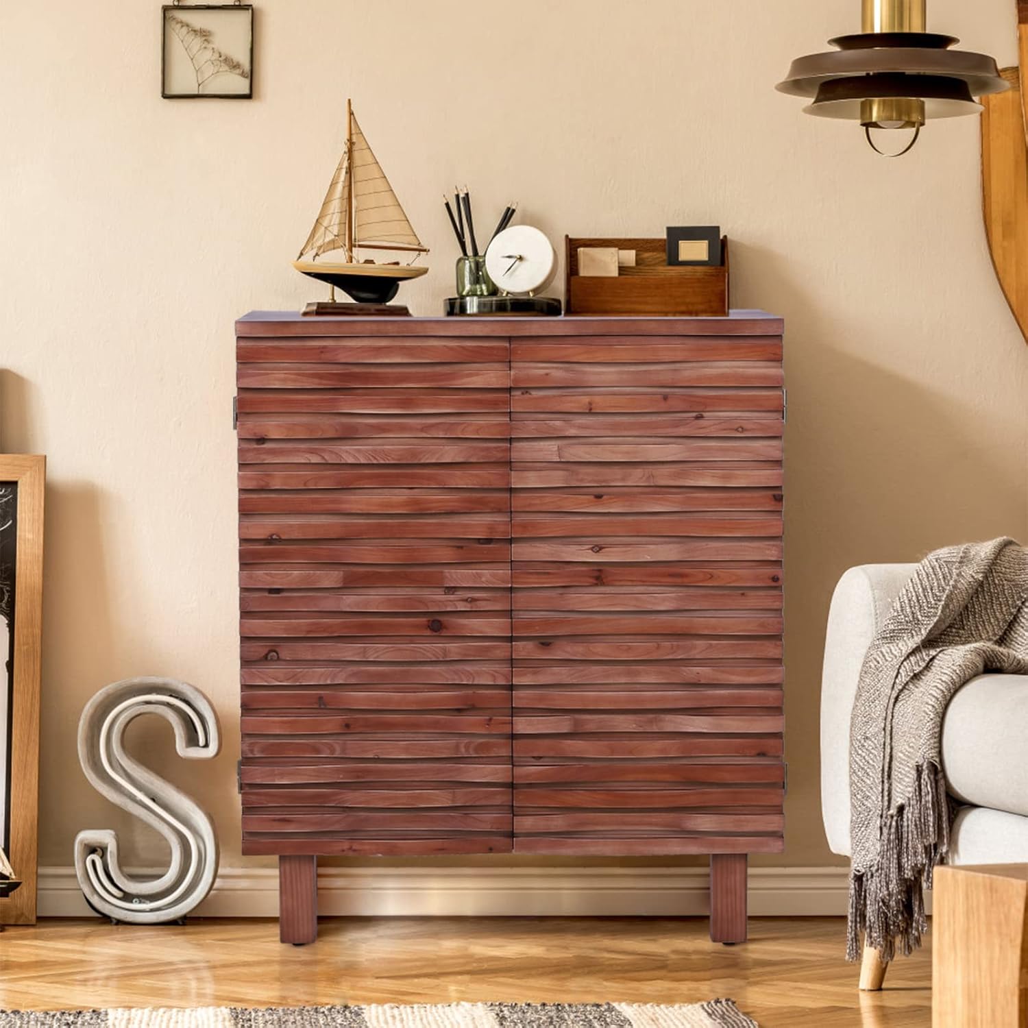 Carved Accent Cabinet with Doors Y973688